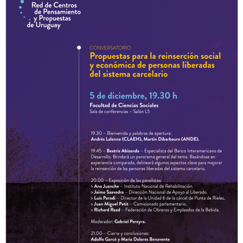 Conversatorio: Propuestas para la reinserción social y económica de personas liberadas del sistema carcelario