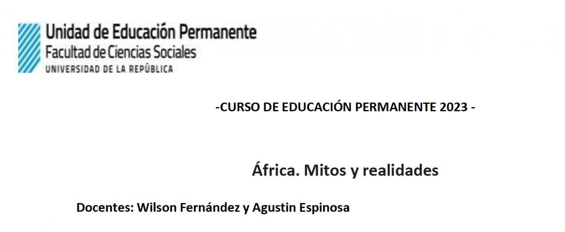 África. Mitos y realidades – Curso de Educación Permanente 2023 – UDELAR