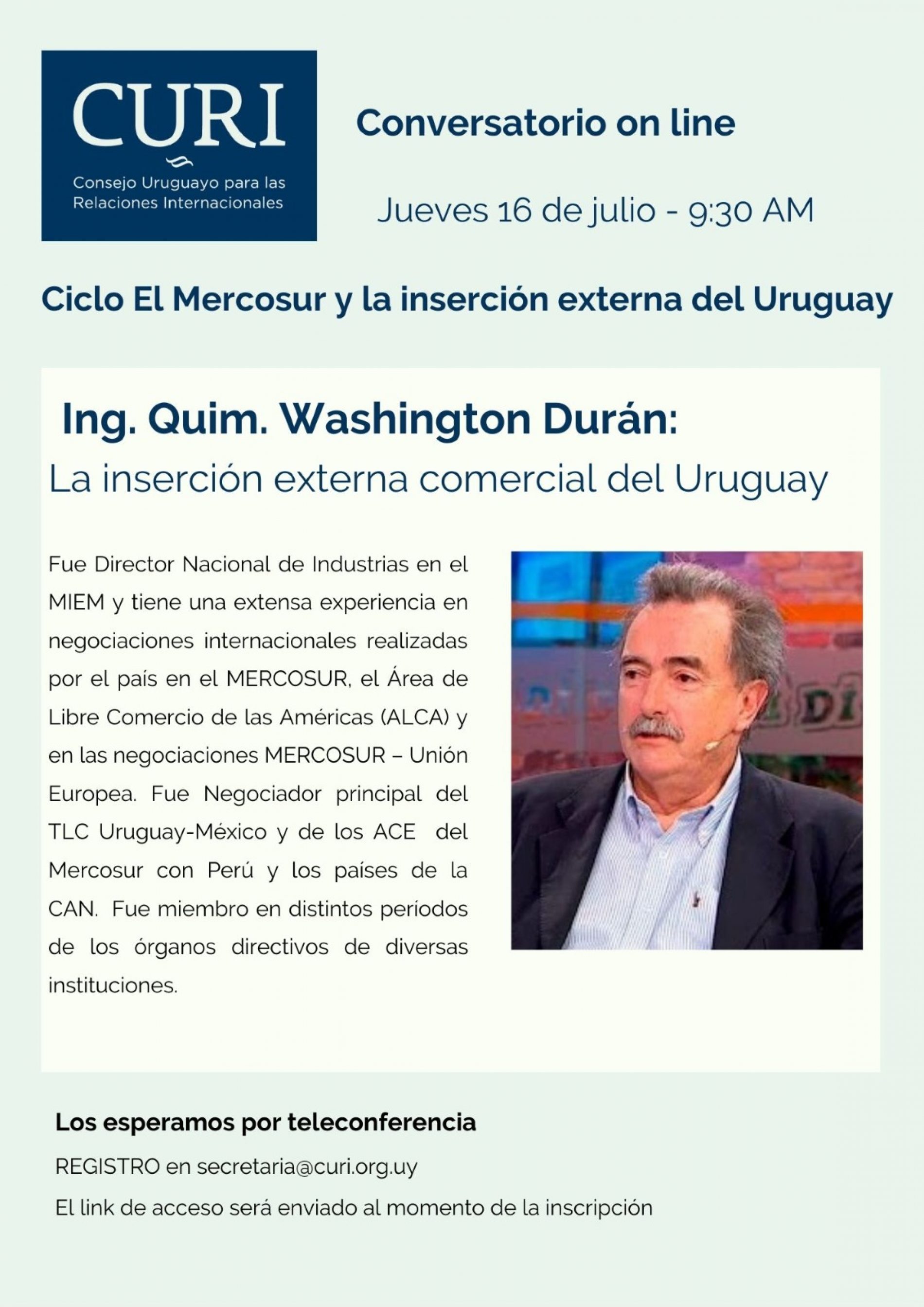 Ciclo El Mercosur con Ing. Quim. Washington Durán